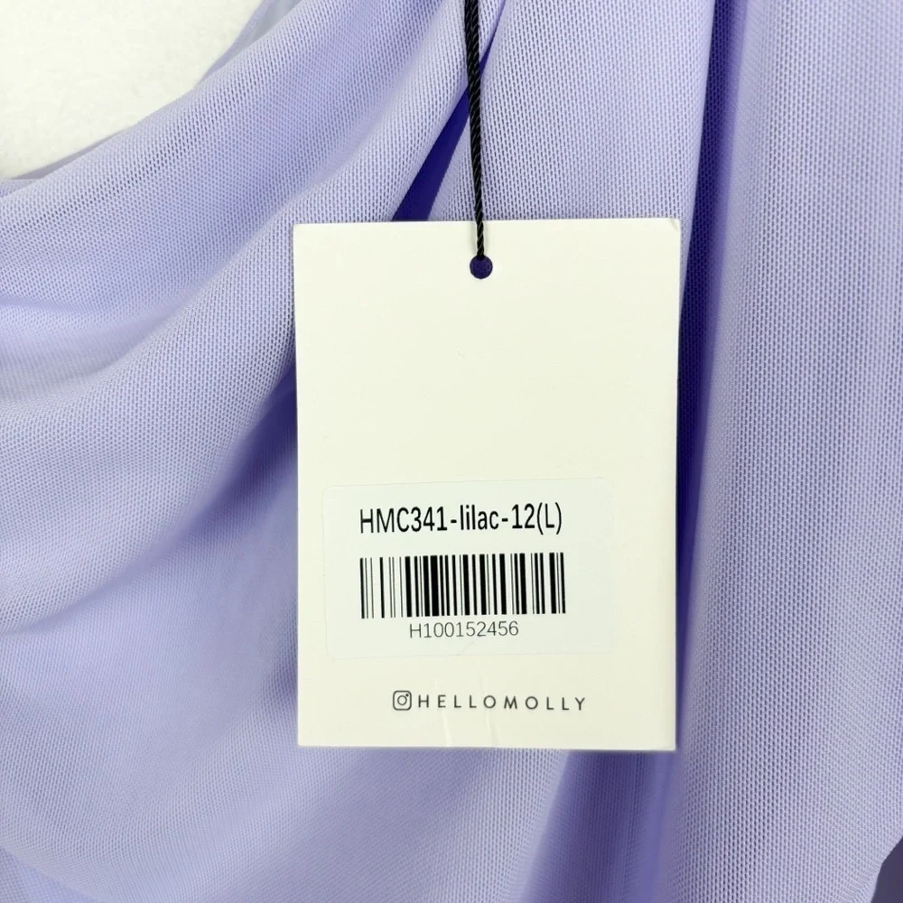 NWT Hello Molly Party It Up Lilac One Shoulder Mini Dress Sz L - Picture 8 of 14